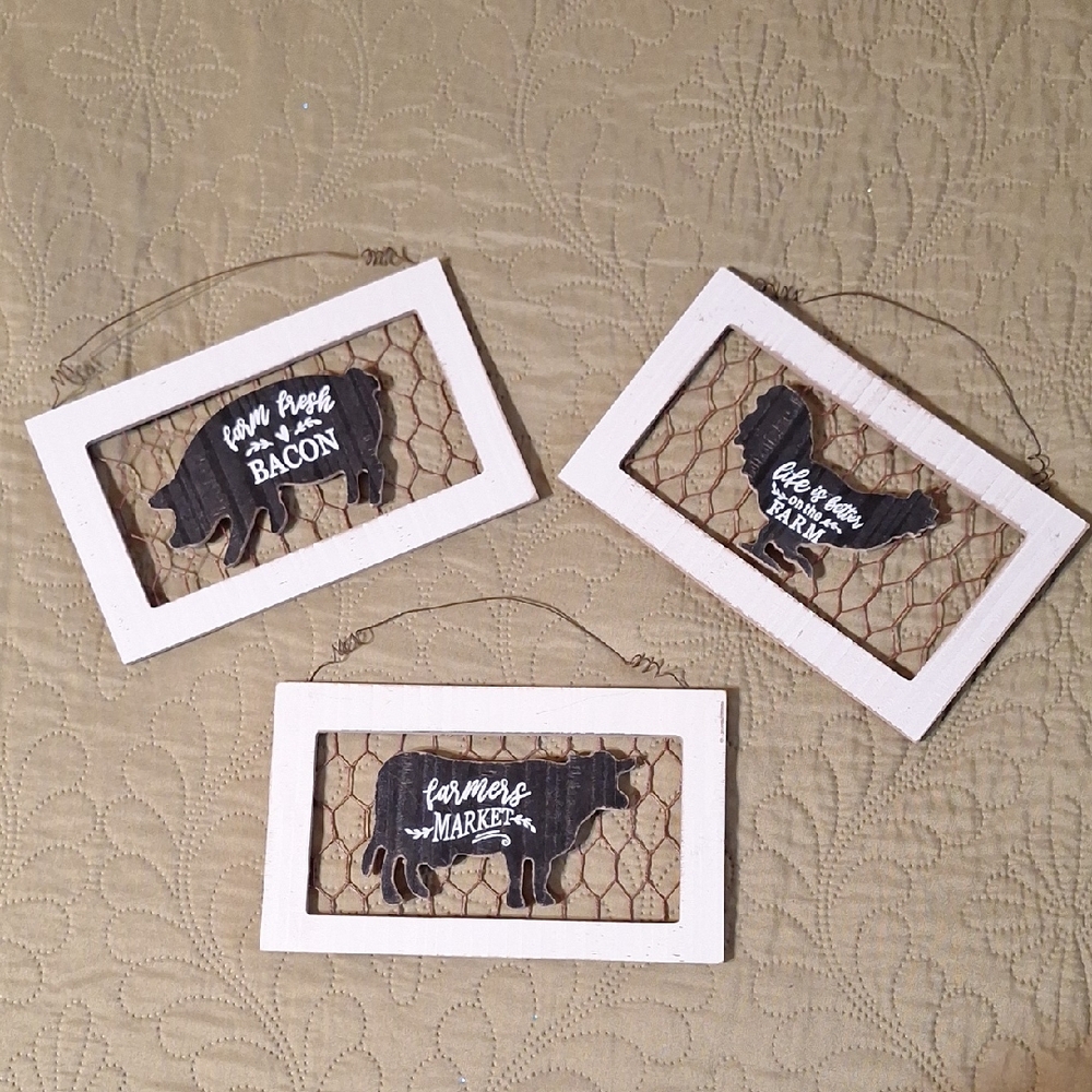 Rustic Farmhouse Animal Wall Decor Set